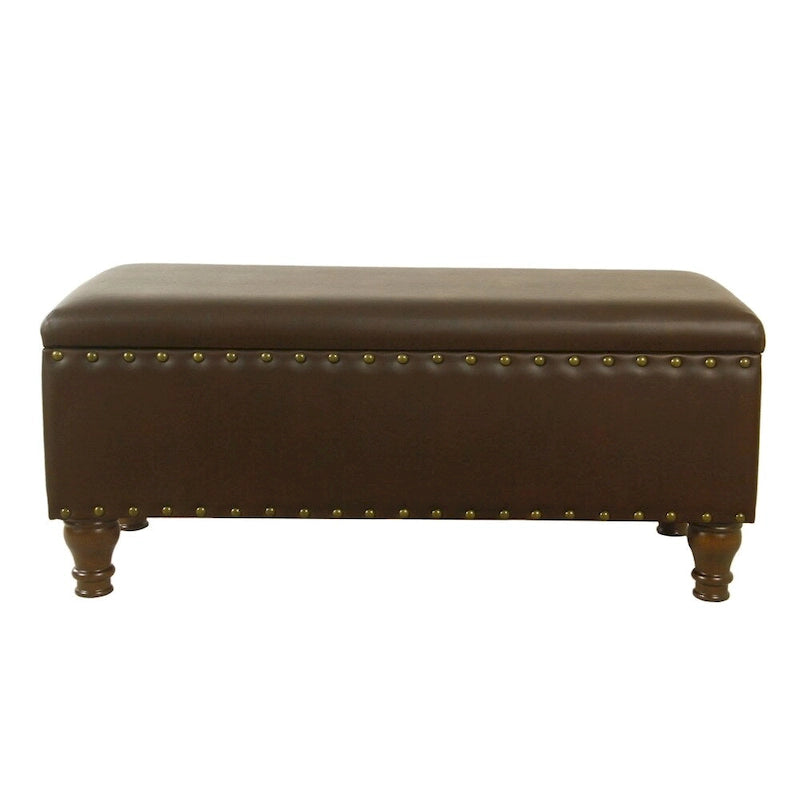 HomePop Storage Bench with Nail head Trim