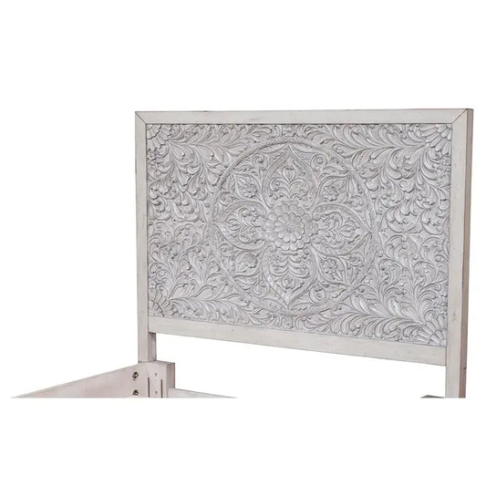 Origins by Alpine Aria Panel Headboard in Weathered Light Gray