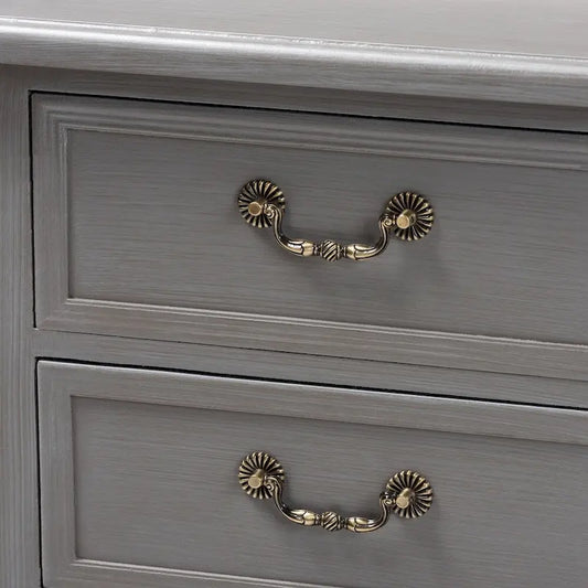 Baxton Studio Capucine Antique French Country Cottage Wood 3-Drawer End Table