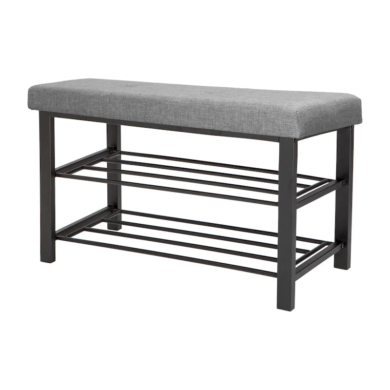 Simplify Entryway Bench with Shoe Storage in Grey - 32x 12.6x 18