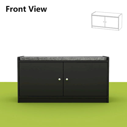 Shoe Storage Bench Storage Entryway Bench Door Cabinet Cushioned