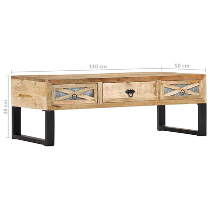 vidaXL Coffee Table 43.3x19.7x15 Solid Wood Mango