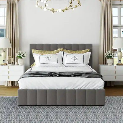 Full/Queen Upholstered Platform Bed with Lift Up Storage