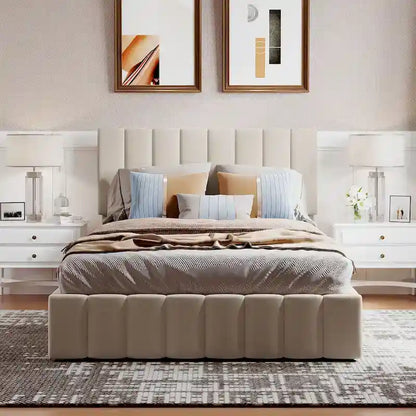 Full/Queen Upholstered Platform Bed with Lift Up Storage