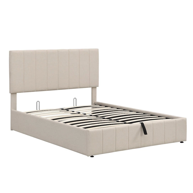 Full/Queen Upholstered Platform Bed with Lift Up Storage