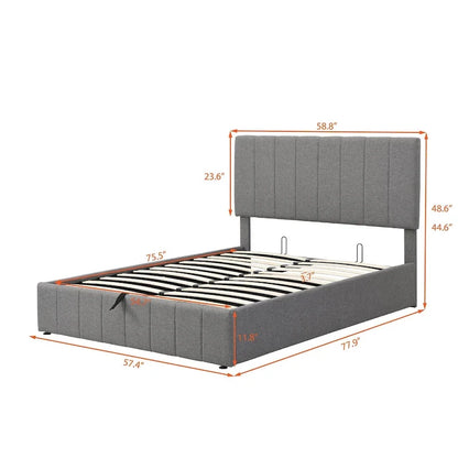 Full/Queen Upholstered Platform Bed with Lift Up Storage