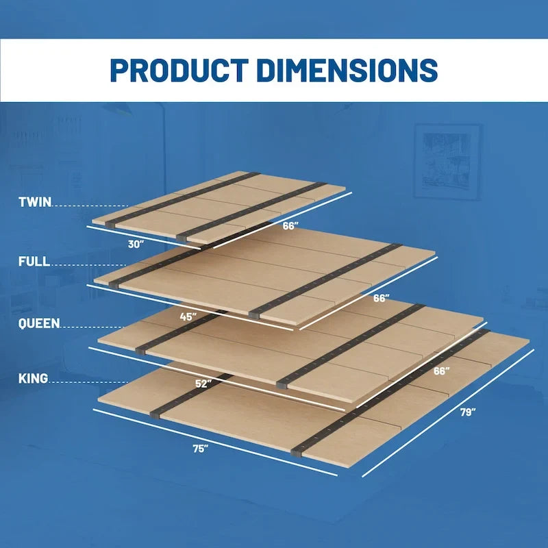 Foldable Box Spring, Bunkie Board and Bed Support Board to Minimize bed, Good for Day Bed, Trundle Bed, Bunkbed & Platform Bed