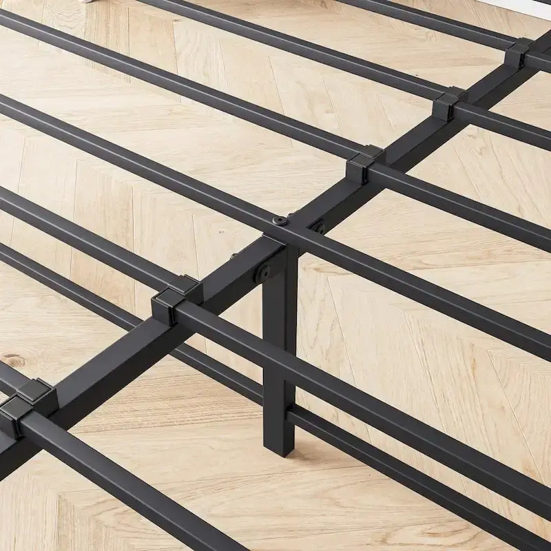 Storage Headboard Metal Bed Frame with 2 Drawers