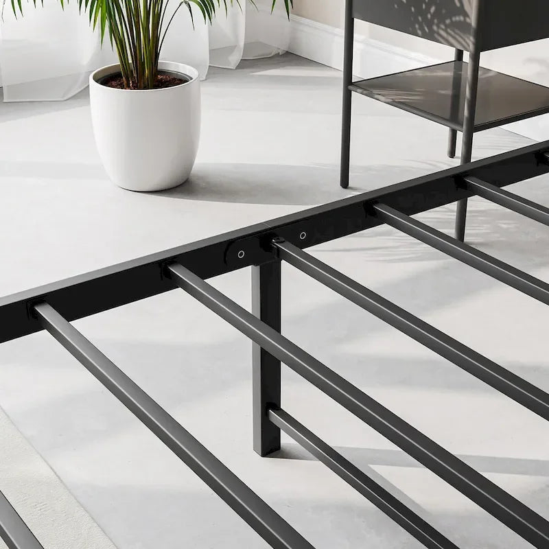 Storage Headboard Metal Bed Frame with 2 Drawers