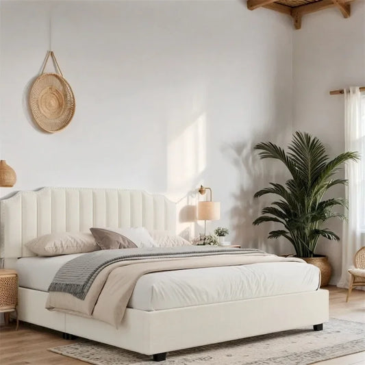 Full Size Velvet Wood Frame Lift Up Platform Bed with Storage