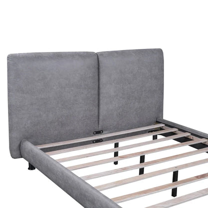 Queen Size Platform Bed with Two Large Headrests