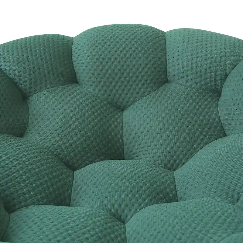 3D Honeycomb Fabric Upholstered Bubble Sofa Modern Loveseat with Ottoman