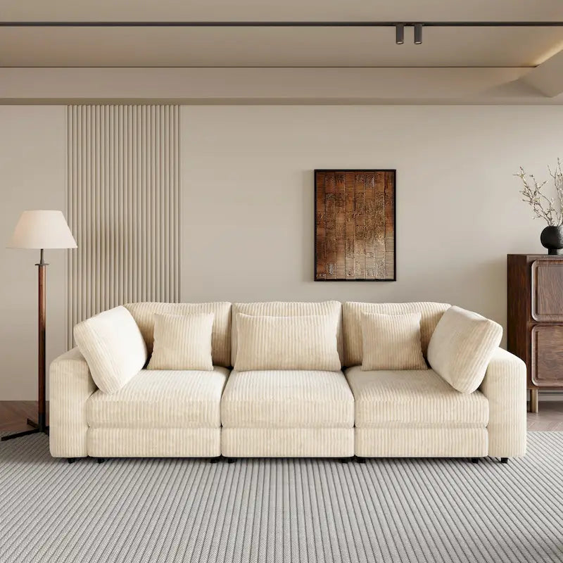 105 Sofa with Cushions and 5 Pillows