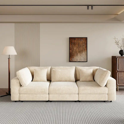 105 Sofa with Cushions and 5 Pillows