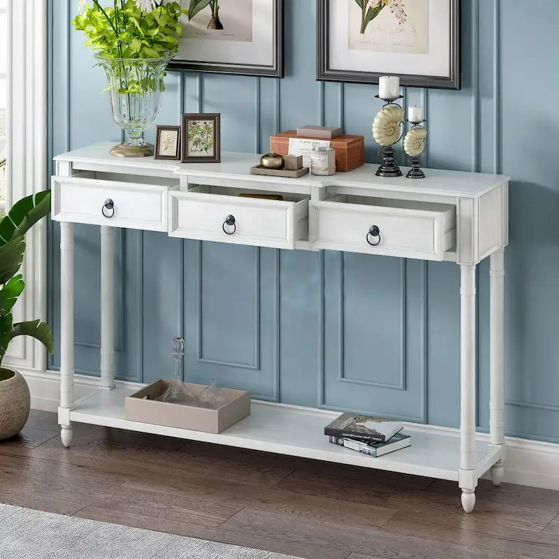 Console Table Sofa Table with Drawers for Entryway