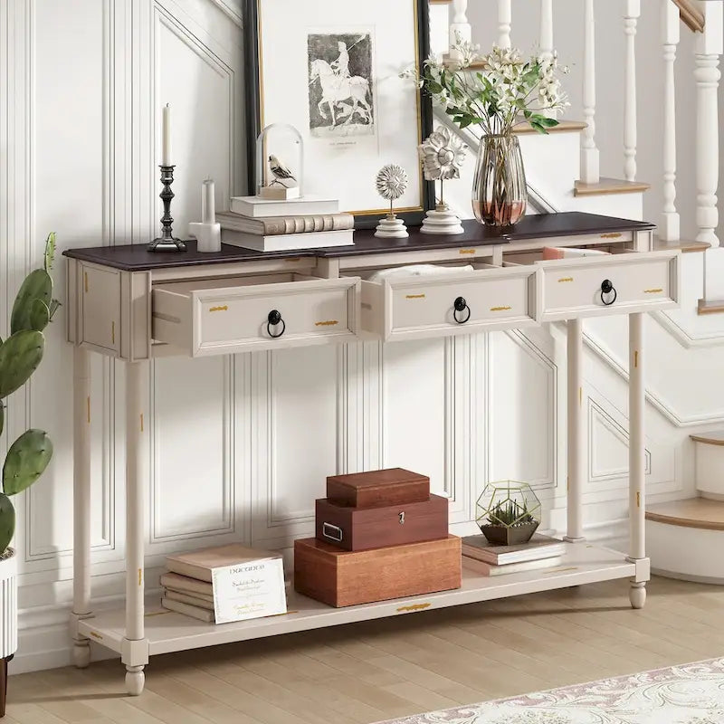 Console Table Sofa Table with Drawers for Entryway