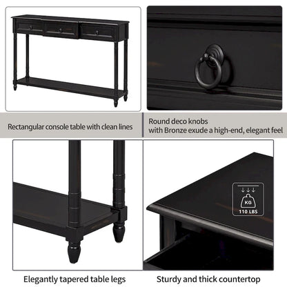 Console Table Sofa Table with Drawers for Entryway
