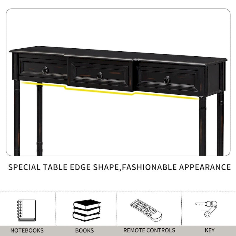 Console Table Sofa Table with Drawers for Entryway