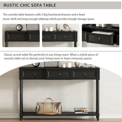 Console Table Sofa Table with Drawers for Entryway