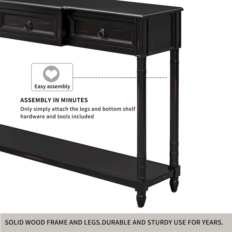 Console Table Sofa Table with Drawers for Entryway