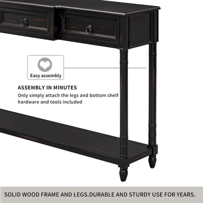 Console Table Sofa Table with Drawers for Entryway