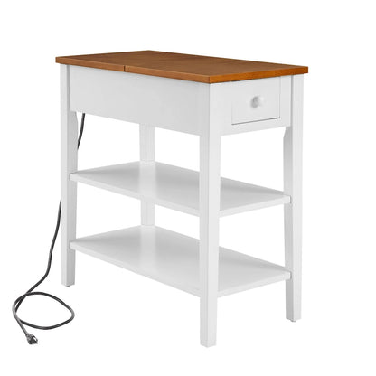 Narrow End Table with USB Charging Ports