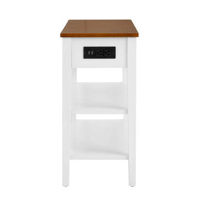 Narrow End Table with USB Charging Ports