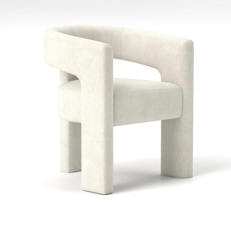 SEYNAR Modern Glam Velvet Upholstered Dining Chair, Open-Back Accent Chair