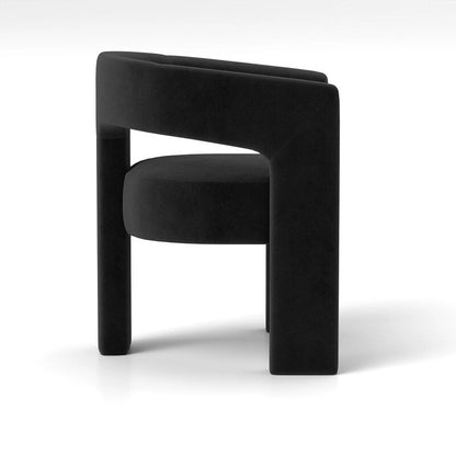 SEYNAR Modern Glam Velvet Upholstered Dining Chair, Open-Back Accent Chair