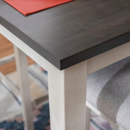 Mckee White Acacia Wood Counter Height Dining Table