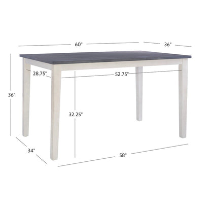Mckee White Acacia Wood Counter Height Dining Table