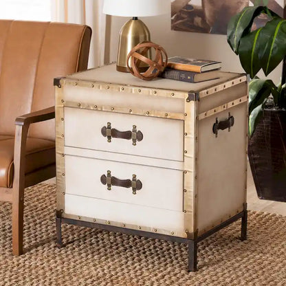 Laura Vintage Canvas End Table Trunk