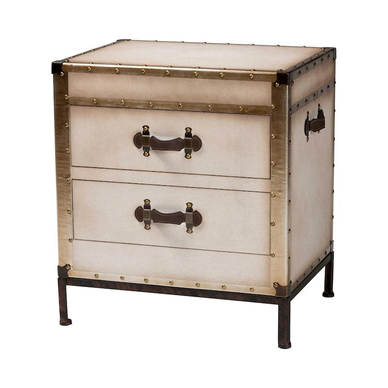 Laura Vintage Canvas End Table Trunk