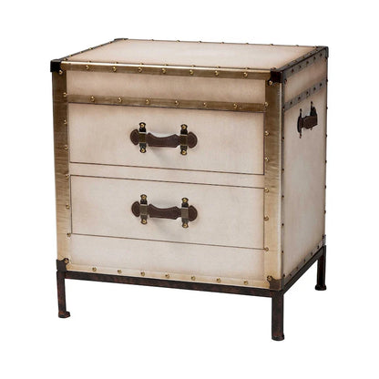 Laura Vintage Canvas End Table Trunk