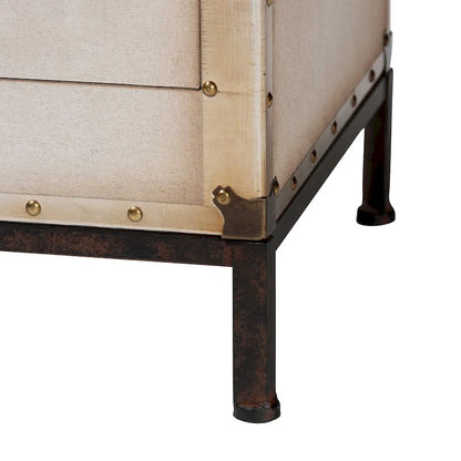 Laura Vintage Canvas End Table Trunk