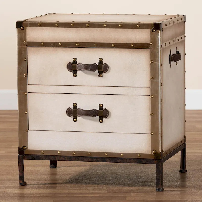 Laura Vintage Canvas End Table Trunk