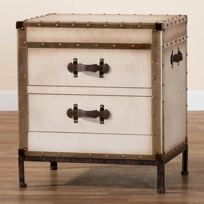 Laura Vintage Canvas End Table Trunk