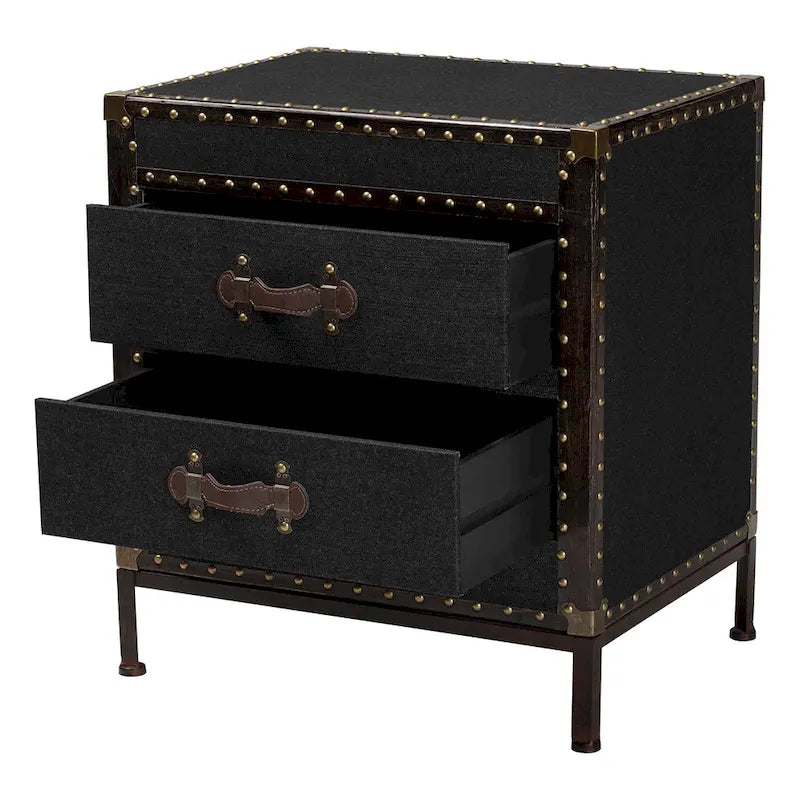Laura Vintage Canvas End Table Trunk