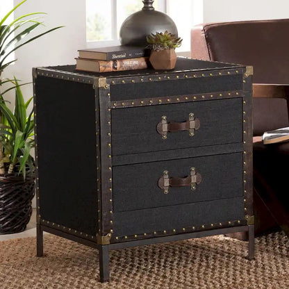 Laura Vintage Canvas End Table Trunk