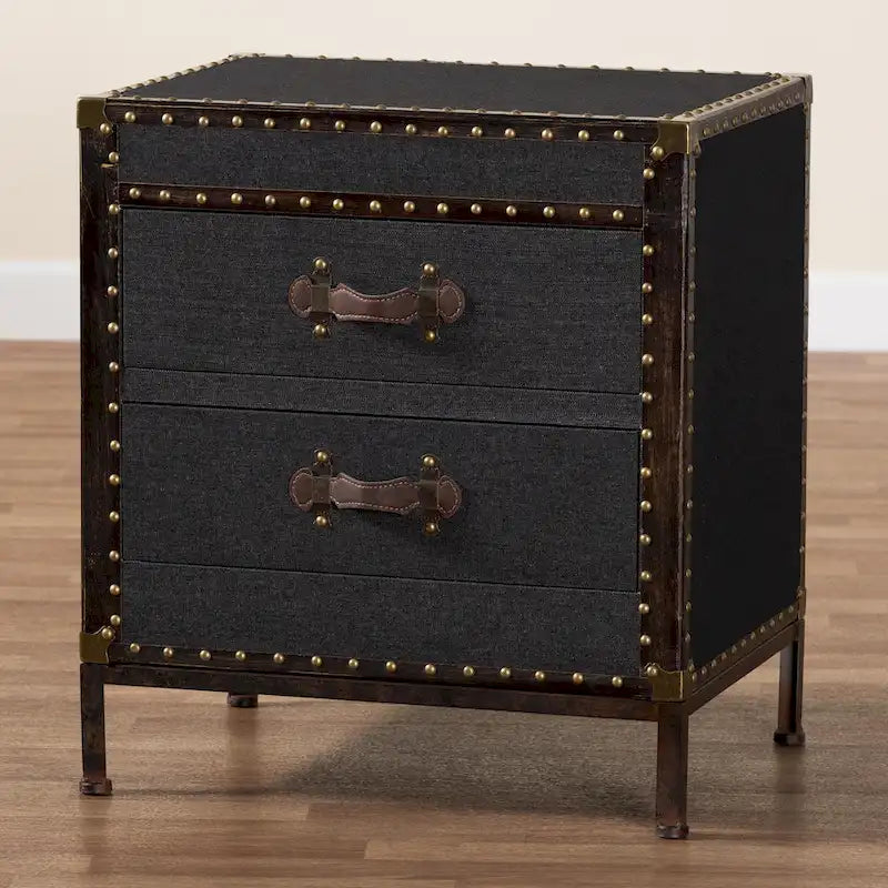 Laura Vintage Canvas End Table Trunk