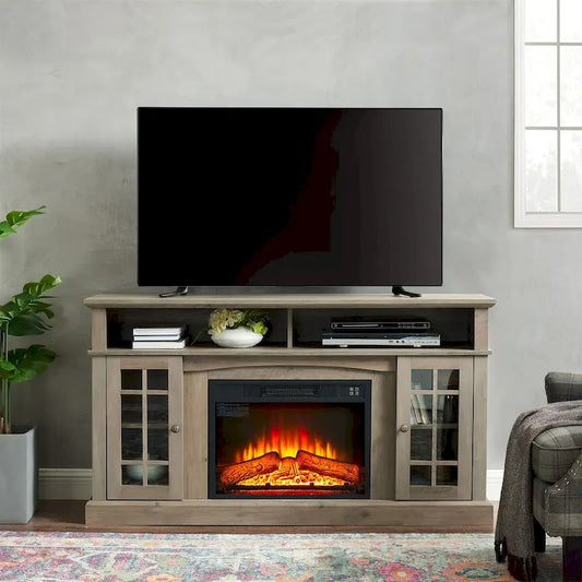Modern Entertainment Console with 23 Fireplace Inset