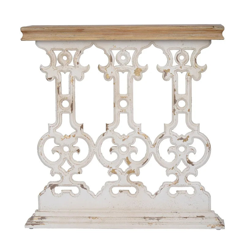 Classic Vintage White Washed Console Table