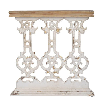 Classic Vintage White Washed Console Table