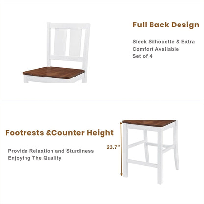 Rustic Farmhouse 5-Piece Counter Height Dining Table Set