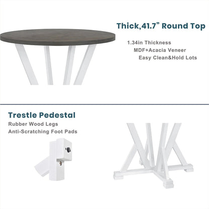 Rustic Farmhouse 5-Piece Counter Height Dining Table Set